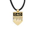 Shangjie OEM Nom personnalisé Shield Collier en cuivre en cuir vintage